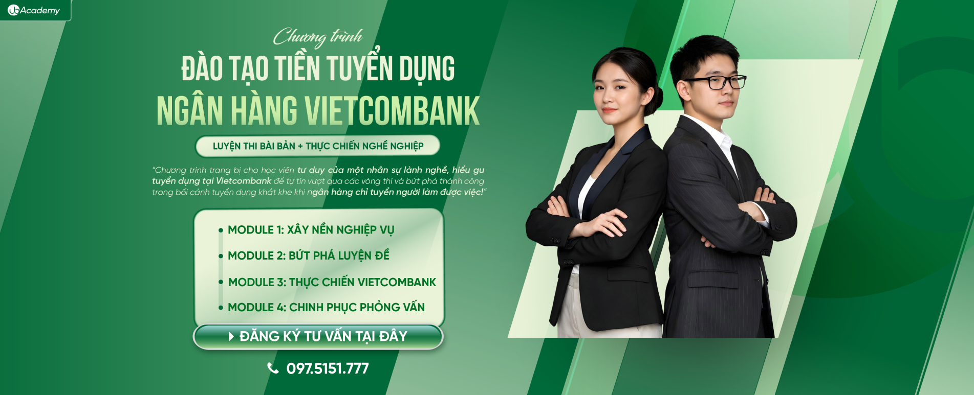 Khóa học tiền tuyển dụng ngân hàng Vietcombank