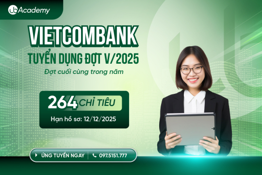 Vietcombank Tuyển Dụng Đợt V/2025: 264 Chỉ Tiêu Toàn Quốc – Hạn Nộp Hồ Sơ 12/12/2025