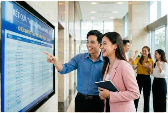 Khảo sát kết quả thi tuyển Ngân hàng