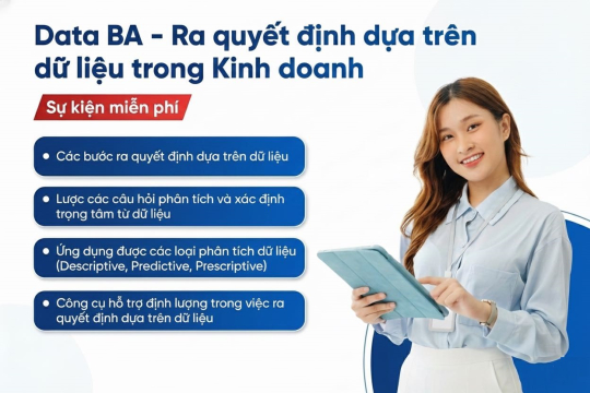 Sự kiện miễn phí - Data BA For Banker - Framework quyết định dựa trên dữ liệu trong kinh doanh